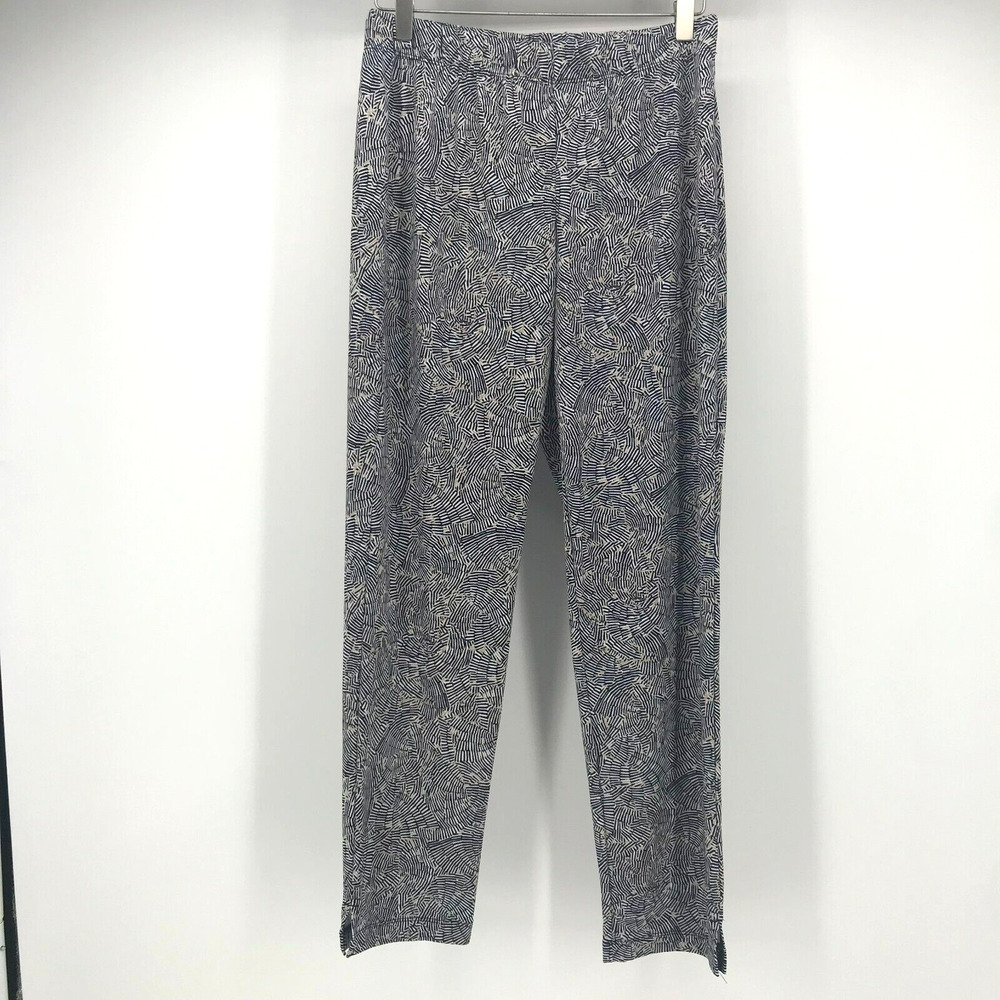Easywear by Chicos Pant Womens Small Chicos 0 Black Tan White Print Pull On